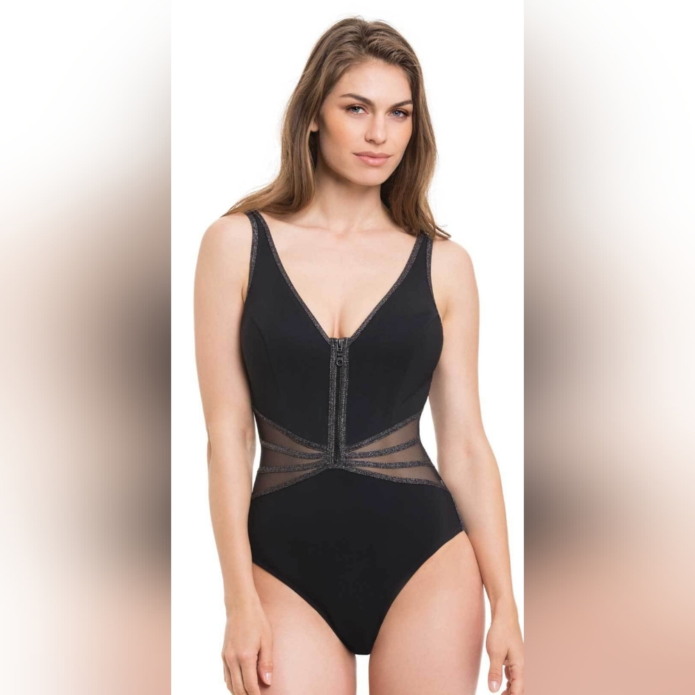 24 [Profile by Gottex] Mesh Insert 1pc Swimsuit -No underwire